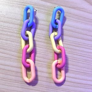 Colorful chain link earrings!